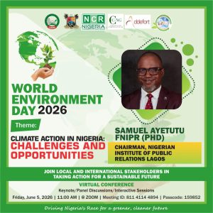 Read more about the article PR Practitioners Must act as Behavioral Change Agents to Combat Nigeria’s Environmental Challenges, Declares Lagos NIPR Chairman